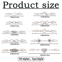 10 шт. 10 стиля зажимы для кардигана из сплава&nbsp;AJEW-FH0006-72