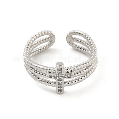 Открытые манжеты из латуни с микропаве кубический цирконий&nbsp;LS-RJEW-H225-04P