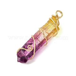 Pendentifs en quartz teints naturels bicolores&nbsp;PALLOY-JF02800-01