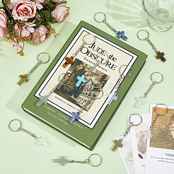 16шт 8 стиля брелок с крестом из драгоценных камней&nbsp;KEYC-GO00016