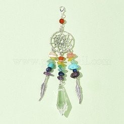 Чакра натуральные и синтетические драгоценные камни и сплавы подвесные украшения HJEW-FS00024