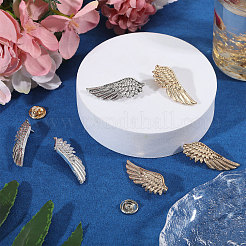 6 пара 2 стилей брошь в виде крыла из сплава для одежды рюкзака&nbsp;JEWB-CA0001-76