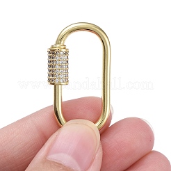 Латунь микропаве прозрачный кубический цирконий винт карабин брелоки&nbsp;ZIRC-E164-10G