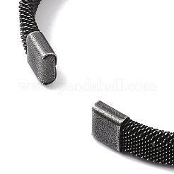 Плоские открытые браслеты-манжеты из хирургической нержавеющей стали 316 для женщин BJEW-P319-01AS