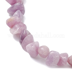 Браслеты с подвесками из натуральных аметистов и круглых бусин BJEW-JB12310-02