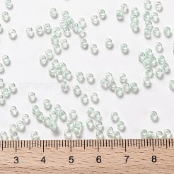 TOHOラウンドシードビーズ  日本製シードビーズ  （ミント裏地付きクリスタル1065)個  8/0  3mm  穴：1mm  約10000個/ポンド&nbsp;SEED-TR08-1065