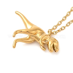 Colliers avec pendentif en laiton en forme de dinosaure&nbsp;NJEW-B114-01G-03