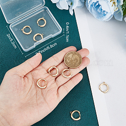 10 pieza de aro de latón con micropavé de circonita cúbica para pendientes de aro huggie&nbsp;KK-BBC0009-40