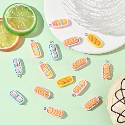 15 шт. овальных подвесок из непрозрачной смолы&nbsp;RESI-YW0005-07