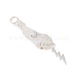 3 шт. 3 стиля гальванизированные натуральные кварцевые кристаллы самородки медная проволока обернутые подвески&nbsp;PALLOY-JF03128-01