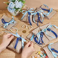 Прямоугольные пакеты из мешковины с бантом ABAG-AB00004