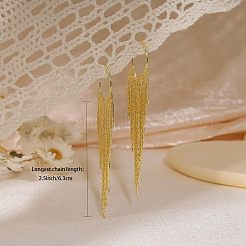 Серьги-гвоздики с цепочкой из латуни&nbsp;FS-WGE0263-02