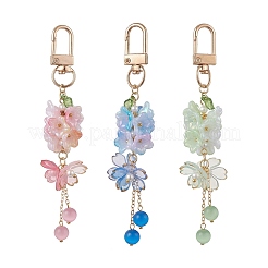 3 шт. подвесных украшений в виде кошачьего глаза и цветка Arcylic HJEW-TA00434