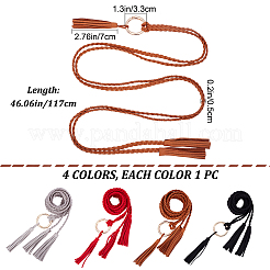 4 шт. 4-цветные цепочные ремни из микрофибры AJEW-GF0006-58