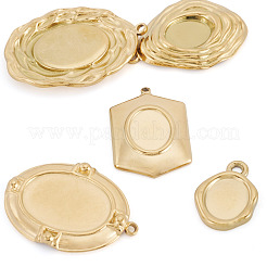 5 Stück 5 Stile 304 Edelstahl Anhänger Cabochon Einstellungen&nbsp;STAS-TA0005-72G
