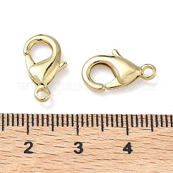 真鍮カニカン  長持ちメッキ  ラックめっき  鉛フリー＆カドミウムフリー  18KGP本金メッキ  15x9x3mm  穴：1.8mm&nbsp;KK-H256-03G-01
