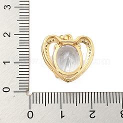 Латунные микропаве прозрачные подвески с фианитом&nbsp;KK-P263-23KCG-02