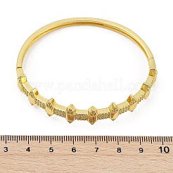Женские браслеты на шарнирах из латуни с микропаве и прозрачным фианитом&nbsp;BJEW-S168-05G