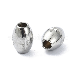 変色しにくい316ステンレススチールビーズ  星と楕円  ステンレス鋼色  7x5mm  穴：2mm&nbsp;LS-STAS-H191-06P