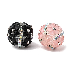 Perles opaques en acrylique et strass&nbsp;OACR-D039-01