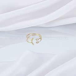 1 Stück offene Manschettenringe aus Messing mit Mikropflaster und klarem Zirkonia für Damen&nbsp;RJEW-LP0002-37I
