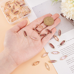 50 шт. 5-х цветные стеклянные граненые овальные соединительные звенья&nbsp;GLAA-GA0002-09B