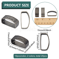 20 шт. двухцветные литые держатели петель AJEW-BC0007-14