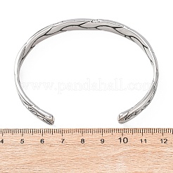 Ретро-браслеты-манжеты из хирургической нержавеющей стали 316&nbsp;BJEW-C142-11A-AS