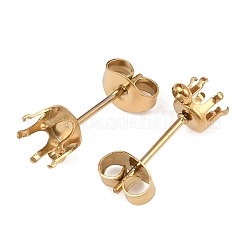 Плоская круглая фурнитура для сережек-гвоздиков из нержавеющей стали 304 STAS-D389-04C-G