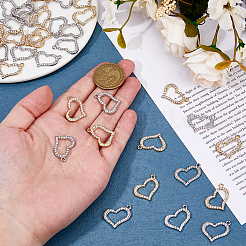 40шт. подвеска из двухцветного сплава со стразами FIND-FH0010-63