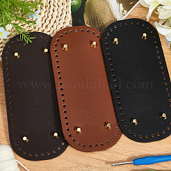 3 шт. 3 цвета овальные сумки из искусственной кожи для вязания крючком подкладка для формирования низа ногтей&nbsp;DIY-CL0002-16