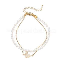 Многорядные браслеты из ракушечных жемчужин и круглых бусин для женщин BJEW-JB12035-03