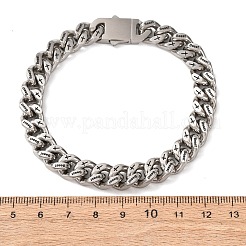 Bracelets en acier inoxydable 304 gravés d'une bête et d'une croix chrétienne inversée&nbsp;BJEW-F529-17P