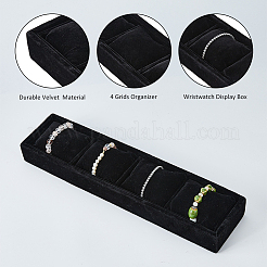 Бархатная витрина для часов с прямоугольной 4 сеткой AJEW-WH0166-11A