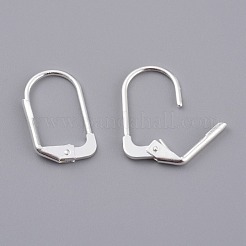 真鍮製フレンチフックピアスパーツ  925銀メッキ  17x10x1.5mm  ピン：0.7mm&nbsp;KK-Z007-29S