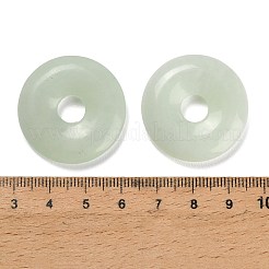 天然新しいヒスイの​​ペンダント  ドーナツ/円盤チャーム  30x6.5mm  穴：7.5mm&nbsp;G-F831-A03
