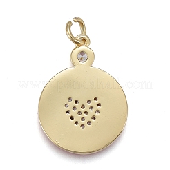 Кулоны из латуни с микропейвом и фианитом на день святого валентина ZIRC-M108-18-G