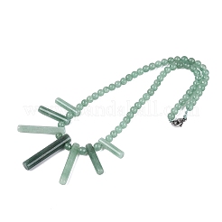 Colliers plastron ronds en aventurine verte naturelle avec perles en forme d'éventail&nbsp;NJEW-N064-04E