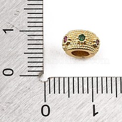 Messing Micro Pave bunte Zirkonia Perlen&nbsp;KK-CBAF17A-02G