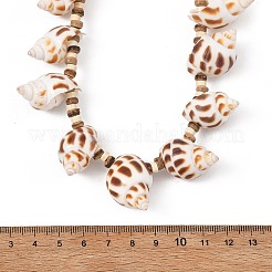 Halsketten aus natürlichen Spiralmuscheln und Kokosnussperlen aus dem Ozean&nbsp;NJEW-JN06303