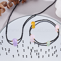 Натуральный черный шпинель бисер пряди G-PH0034-13