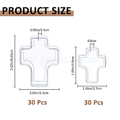 60 шт. 2 стиля крестообразные переносные пластиковые маленькие шкатулки для хранения ювелирных изделий с крышкой&nbsp;AJEW-FH0006-76