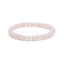 Set di braccialetti elasticizzati con perline in ottone e quarzo rosa naturale in stile 5 pz 5&nbsp;BJEW-JB08870-02