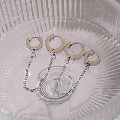 Серьги-кольца с двойным креплением из нержавеющей стали 304&nbsp;MR5032