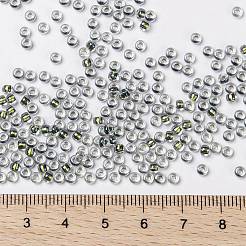 MIYUKIラウンドロカイユビーズ  日本製シードビーズ  8/0  （rr3201)マジックゴールデンオリーブライニングクリスタル  3mm  穴：1mm  約19000~20500個/ポンド&nbsp;SEED-G008-RR3201