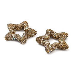 Звездообразные полимерные глиняные бусины со стразами&nbsp;CLAY-NH0001-06E