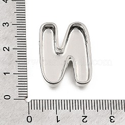 真鍮のスライドチャーム  文字L  ステンレス鋼色  文字N  25x19x5mm  穴：11x2mm&nbsp;KK-Z163-01P-N
