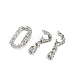 Micro pavé di ottone trasparente cubic zirconia piegato su fermagli&nbsp;KK-G557-14P