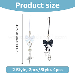 4 шт. 2 стиля ремешков для мобильных телефонов из акрила HJEW-HS00010