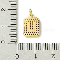 Placage de crémaillère en laiton micro pavé breloques en zircone cubique claire&nbsp;KK-G501-01U-G